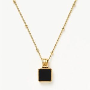 Lucy Williams Square Onyx Gemstone Necklace